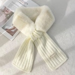 쁘띠 리본 머플러 숏 고리형 목도리 털 여성 겨울 방한 니트 하트 귀여운 소녀 학생 미니 : 클루스몰
