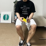 헬스오버핏반팔 텐타덤블 흰색면티 어깨넓어보이는반팔 : 리올 LYOL