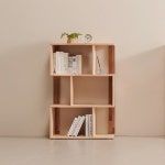 책장 책꽂이 고무나무 3단 낮은 좌측형 1color 확장형 선반 오픈 수납 서재 가구 사무실 학원 카페 수업 : 클루스몰