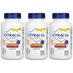 Citracal 시트라칼 칼슘 비타민 D 콜레칼시페롤 400mg 200 코팅 캐플릿 X 3통 : 비타드림몰