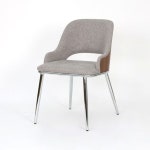 의자 패브릭 실버 스틸 1color 크롬 철제 가구 카페 식탁 인테리어 사무실 학원 수업 : 클루스몰