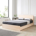 침대 민판 엘다 편백 수납 1단 Q 매트미포함 원목 퀸 침실 가구 프레임 사무실 학원 카페 수업 : 클루스몰