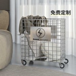 이동식 스텐 빨래바구니 세탁 런드리 트롤리 보관함 1. 소형검정색 : 오디오디몰