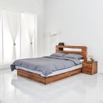 침대 LED 멀바우 원목 SS 1color 매트미포함 조명 슈퍼싱글 ss 침실 가구 프레임 사무실 학원 카페 수업 : 클루스몰