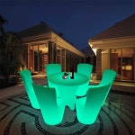 LED 조명 원형 바 테이블 의자 호텔 루프탑 야외 카페 : Yoon studio