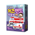 닥터헬퍼 캐릭터 키즈밴드 자동차 단독 모양 혼합형 유아 어린이 상처밴드 일회용 반창고 16P, 1개 : 세일즈랩케어