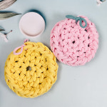 프리미엄 양말목공예 파스텔톤 원형 그릇받침 5개 만들기 세트 단체수업 diy : 토이삭스