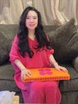 핫핑크 원피스 품격있고 가을 프렌치 로즈 레드 초미남 배를 가려주 스커트 줄여주고 날씬해 : 365비비세일