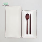 그린메라민 코드 라인 직사각접시 소(30.5x16) G9789 (브라운) : 키친원