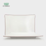 그린메라민 코드 라인 사각접시 4호(35.5x24.6) G9794 (브라운) : 키친원