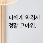 나에게와줘서고마워 감성문구 명언 레터링 스티커 좋은글귀 현관문 매장카페 데코 스티커 시트지 : 디자인황소