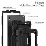 레노버 M10 3 세대 TB328FU/XU 2 10.1 TB-X306 용 아머 충격 방지 케이스 PET 스크린 및 어깨 스트랩 킥스탠드 커버 : 블랑C