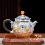 [다도 순은주전자] 예향원 순은 99.9 참각 비룡승운 순은호 210ml S-3826 : 예향원
