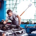 휴대용 차량 텔레스코픽 검사 거울 금속 프레임 검사 거울 원형 사각형 360 도 회전 50mm : 글로벌셀링링