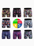5pcs 무작위 스타일 남성 속옷 패션 그래픽 긴 복서 팬티 반바지 비치 풀용 수영 트렁크 : 아이스이뉴어