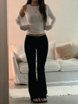 [역대급핏 /모델소장] 에밀리 로우라이즈 부츠컷 스판 블랙진 블랙데님 (S~L) : 오브더로지