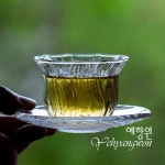 [다도 보이차] 예향원 수정유리 웨이브 패턴 글라스 찻잔 50ml C-5449 : 예향원