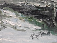 (원화)10호 캔버스 유화그림 동해안 어촌항 : 푸른