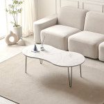 거실 쇼파 곡선 땅콩형 소파테이블 탁자 철제다리 : 마전동상회