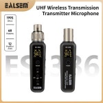 EALSEM 386 UHF 무선 마이크 컨버터 XLR 송신기 및 리시버 마이크 다이나믹 마이크용 무선 시스템 : 인리바이