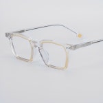 G2314 뿔테 특이한 콤비 투톤프레임  개성 비즈니스 MZ 패션  안경테 : 24스퀘어