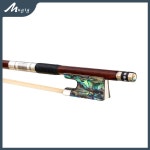 Mugig Advanced IPE 바이올린 활, 스트레이트 스틱, 도마뱀 스킨 그립, 몽골 말털, 전복 껍질 개구리, 완전 니켈 안감 : 글로우온투