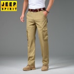 여름 브랜드 남스트레이트 캐주얼 팬츠 와이드 스판 멀티 포켓 카고 밴딩 슬림 배기 J7035 : 써본핏