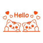 오피스왕국 고양이 그래픽 스티커 동물스티커 하트스티커 국내생산 국산소재 cat42  메탈골드 : 오피스왕국
