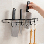 칼거치대 주방칼꽂이 6구 조리도구걸이 칼꽂이 : 리빙브라운