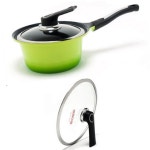 키친아트 세라믹냄비 18cm 편수 통주물냄비 그린 : 리빙브라운