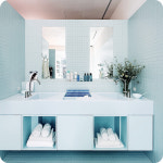 모자이크 타일 상가 욕실 화장실 하늘색 민트 카페 : 제노 타일앤바스