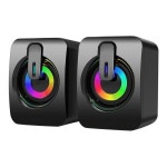 컴퓨터 스피커 사운드 박스, PC HIFI 스테레오 마이크, USB 유선, 데스크탑 컴퓨터용 LED 조명 : 영자컴퍼니