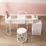 크림 스타일 네일 테이블, 침실 드레싱 뷰티 디자이너, 전문 매니큐어 다기능 살롱 가구 A : 유림 상4