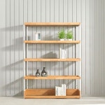 원목선반장 나무선반 다용도 미니 거실 벽 CZ3303D 5단 원목 스틸 선반장 1200 2colors : 아홉시나무아래