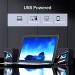 미니 유선 컴퓨터 스피커, 두 올빼미 LED 조명 오디오 중저음 서브우퍼 홈 시어터 USB 전원 공급 장치 PC 노트북 : 영자컴퍼니