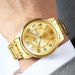 여자 시계 OLEVS 남성 및 유니 커플 세트 그와 그녀를 위한 발렌타인 데이 선물 G2891 골드 밴드 다이얼 캐주얼 : 도스토어