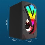 2023 RGB 발광 컴퓨터 스피커, 멀티미디어 데스크탑 게임 미니 유선 USB 스피커, 하이파이 스테레오 360 ° 서라운드 PC 사운드 박스 노트북... 