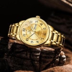 여자 시계 OLEVS 남성 및 유니 커플 세트 그와 그녀를 위한 발렌타인 데이 선물 G2891 골드 밴드 다이얼 캐주얼 : 도스토어