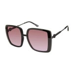 선글라스 Jessica Simpson J6114 오버사이즈 여성용 사각 100 자외선 차단 그녀를 위한 화려한 선물 59mm 블랙 : 도스토어