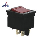 10a 16A IBS-2R DPDT 4 핀 레드 램프 조명 ON OFF 로커 스위치 과부하 보호 열 차단기 : 유알상사