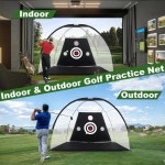 골프스윙연습기  골프 히팅 네트 3 x 21m10 7피트 뒷마당 운전용 매트가 있는 연습 스윙 트레이너 보조 도구 매트 1개 골프공 6개 티 교... 