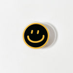 [아크릴 톡] Smile Pattern Black Yellow 스마일 패턴 블랙 옐로 아크릴 톡 : A3B3