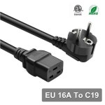 순수 구리 유럽 C19 서버 와이어, 고전력 1.5/2.5 스퀘어 에너지 저장 인버터 16A EU to UPS/PDU 전원 코드 : 에이치i