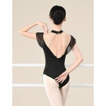 DanceDaily Women Mock Neck Ballet Leotards Ruffle : 크러시온스토어