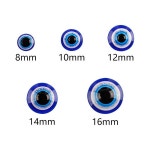 플라스틱 송진 악마의 눈 플랫 백 비즈, 동물 안구 유치원 어린이 공예, H0124, 8mm, 50 개 : 유림 상4