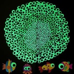 장난감 액세서리용 발광 플라스틱 눈 (자체 접착 포함) PE 위글리 아이, DIY 공예 H0640, 8mm, : 유림 상4