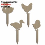미완성 농장 동물, 오리, 백조, 닭 모양, 정원 마커, 픽, 빈 식물 라벨, 스테이크, 100mm 개 : 유림 상4