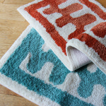 프리바토우 플로우 욕실 주방 인테리어 디자인 매트 발닦개 논슬립 모던 오렌지 민트 발매트 : 프리바토우