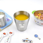 부릉부릉 논슬립 스텐 뚜껑컵 어린이집 유치원 양치 유아물컵 자동차 한손컵 300ml, 1개 : 씨에스동양상사