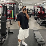 헤비 트랙 와이드 버뮤다팬츠 오버핏짐웨어 짐웨어반바지 오버핏반바지 남자헬스반바지 : 바모스피지컬